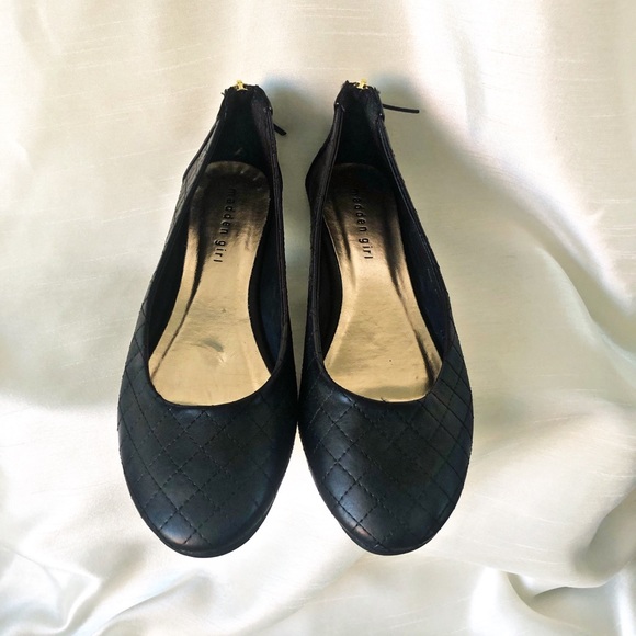 🌺 Madden Girl Black Quilted Ballerina Flats - Picture 2 of 6
